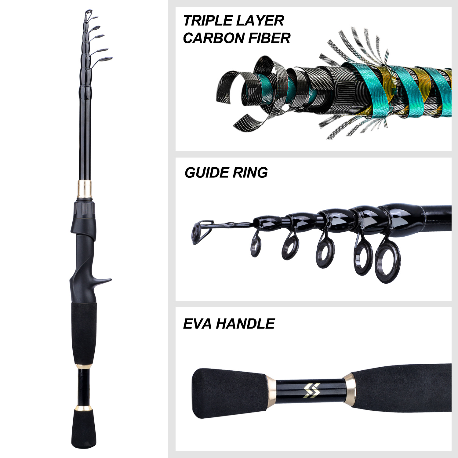 Sougayilang 1.8-2.4m Casting F - Fishing Rod Combo 评论和价格