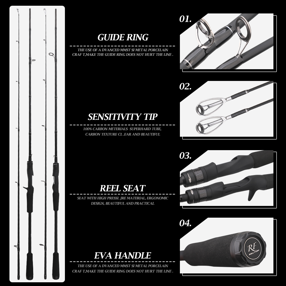 ROLLFISH Carbon Fiber Spinning - Fishing Rod Surf 评论和价格